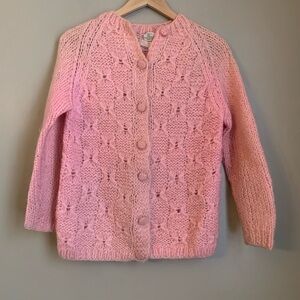 Vtg Carson Pirie Scott Made In Italy cardigan Sweater Wool Mohair Rare 40s